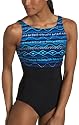Reebok Women's Aztec U Back High Neck Tank Swimsuit
