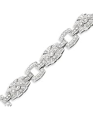 Sterling Silver Vintage Style CZ Bracelet - 7.5 Inch