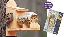Squirrel Under Glass Feeder 16-3/4" x 6" x 16-1/2" high w/book