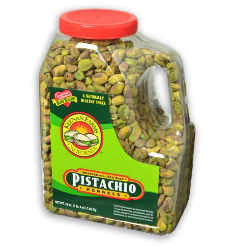 Keenan Farms Shelled Kernel Roasted Pistachio with Sea Salt, 36-Ounce Jug