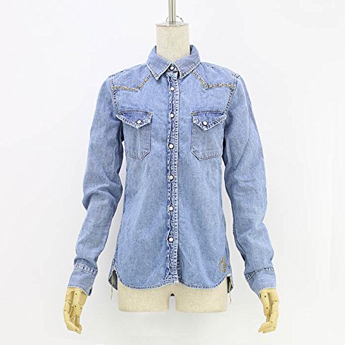 (レミレリーフ) REMI RELIEF ハートスタッズ付きデニムウエスタンシャツ [RN15173038UNL] 2 USED BLU