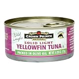 Crown Prince Natural Solid Light Yellowfin Tuna in Olive Oil, 6.125-Ounce Cans (Pack of 24)
