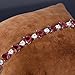 EleQueen Women's Silver-Tone Full Cubic Zirconia Love Heart Bridal Tennis Bracelet Ruby Color, 6.7''+1.4'' Extender