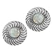 Sterling Swirl & Rainbow Moonstone Clip Earrings