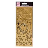 OUTLINE STICKER - ANTIQUE CLOCKS & KEYS (GOLD)