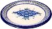 Polish Pottery Ceramika Boleslawiec, 1103/162, Dinner Plate 26, 10 1/4 Inches, Royal Blue Patterns with Blue Pansy Flower Motif