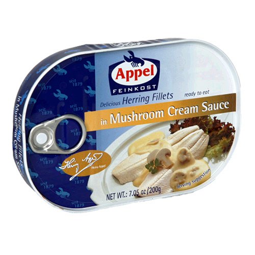 Appel Herring Fillets in Mushroom Cream Sauce, 7.05-Ounce Tins (Pack of 10) by Appel