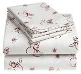 Novelty Snowmen 100% Cotton Luxury Flannel Twin Duvet Cover, Brick
