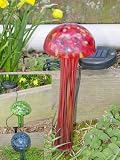  : Solar Light: Glass Mushroom Design (Red)