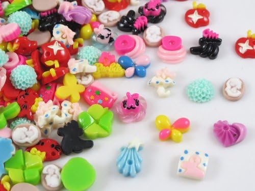 100 Pcs Many Styles and Colors Resin of the Flat Back the Scrapbooking DIY Craft