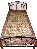 Indian Bedding-cream Red Floral Print Cotton Bedspreads Sofa Throw