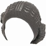 New Light Crochet Knit Vented Beret Tam Slouch Beanie Hat Cap Charcoal Gray