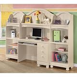 4PC Youth Bedroom Desk, Hutch, and Bookcase Set