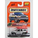 1999 Matchbox Great Outdoors Jeep Grand Cherokee Silver With Red Dinghy #65 by Matchbox