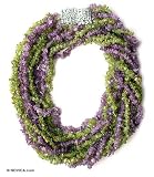 Amethyst and fluorite necklace, 'Fern Lilacs' 1.6 W 36.4 L