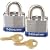 Master Lock 3T 1-9/16-Inch Wide Keyed-Alike Padlock, 9/32-Inch Shackle, 2-Pack