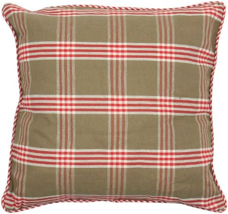 At Home with Marieke Anna Red and Natural Linen Cushion Cover