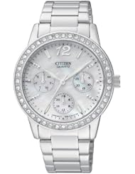 Citizen Quartz Ladies Oversized 35mm Swarovski Crystal Watch - ED8090-53D