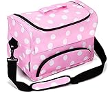 Kenley Professional Hairdressing Hair Equipment Tool Carry Case Bag - Polka Dot Pink