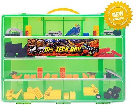 Lego Technic Compatible Storage Carrying Case - My Tech Box is the Perfect Lego Technic Compatible Storage Box- Stores All Lego Technic Toys - Large Sturdy, Carrying Case - Green