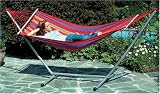 Outdoor Living : Aruba in Red Hammock and Stand Combination