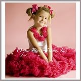 Oopsy Daisy Raspberry Pettiskirt and White Tank with Raspberry Rosettes Set. Dress-up Ballet Tutu Dress. Size 6.