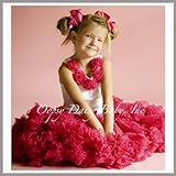 Oopsy Daisy Raspberry Pettiskirt and White Tank with Raspberry Rosettes Set. Dress-up Ballet Tutu Dress. Size 4T.