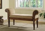 storage bench for bedroom-Upholstered Bench with Rolled Arms