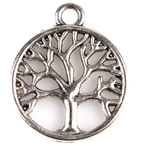 20pcs Antique Silver Color Life Tree Alloy Fit Handmade Findings Crafts Jewelry Making Charms