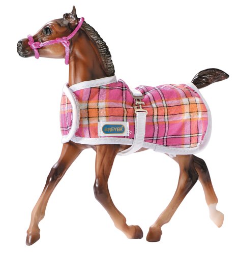 Childrens Toyshop  Toys : Breyer Traditional Foal Blanket and Halter Set - Pink Plaid