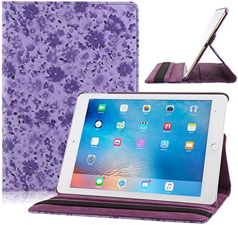 iPad 2 Case, iPad 3 Case, ELEOPTION iPad 4 Smart Stand Case with ipad case 360 degree rotating Function for Apple iPad 2 / iPad 3 / iPad 4 with a Stylus as a Gift (Purple Mullan)
