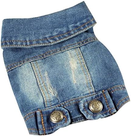 LOLERS Denim Dog Jacket Clothing Puppy Dog Cat Jeans Vest Coat