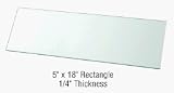 CRL 5 x 18 Rectangle 1/4 Clear Tempered Glass Shelf - Pack of 5