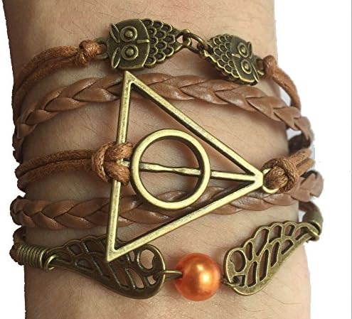 Wolf Infinity Silver Color Black Wax Cords Leather Braid Bracelet Rope Leather Bracelet