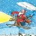 Quentin Blake Charity Pack of 8 Shelter and St Mungos Christmas Cards - Flying Santa