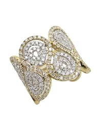 14k White and Yellow Gold 2.16ctw Diamond Cocktail Ring LR150K Size 7.25