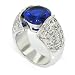 Sumptuous Engagement Ring w/Blue CZ & White pavé CZ Size 5