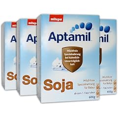 Aptamil Soja Milchfreie Spezialnahrung f�r Babys mit Kuhmilch-Unvertr�glichkeit Pulver, 2400 g (4 x 600 g) - kostenlose Lieferung