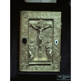Gold Book Binding Dating from the 16th Century Showing Christian Scene of Crucifixion Stretched Canvas Poster Print