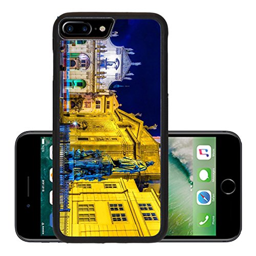 Luxlady Premium Apple iPhone 7 Plus Aluminum Backplate Bumper Snap Case IMAGE 35686311 Architecture details tower and sculpture of Charles Bridge in Prague