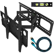 Cheetah Mounts Plasma LCD Flat Screen TV Articulating Full Motion Dual Arm Wall Mount Bracket For 32-65