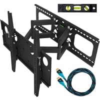 Cheetah Mounts Plasma LCD Flat Screen TV Articulating Full Motion Dual Arm Wall Mount Bracket For 32-65