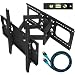 Cheetah Mounts Plasma LCD Flat Screen TV Articulating Full Motion Dual Arm Wall Mount Bracket For 32-65" Displays Up To 165LBS With 10' High Speed HDMI Cable With Ethernet Fits Up To 24" Studs