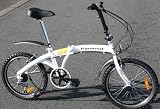 WHITE FOLDING BIKE/ 20 ALLOY WHEELS/ SHIMANO GEARS