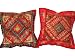 Thanksgiving-2 Coral Red Sequin Embroidery Sari Toss Pillow Cushion Covers