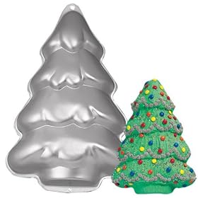 Wilton Iridescent Silver Non-Stick Holiday Tree Easy Step-by-step Directions Cake Pan (2105-1517,... by Wilton