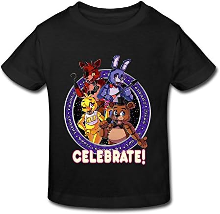 SHUA BABY Kid's Toddler Photo Five Nights At Freddy T-Shirt Age 2-6 Black 5-6 Toddler