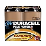 Duracell MN1604 Plus Power Alkaline 9V Size Batteries (Pack of 4)