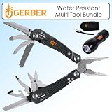 Gerber 31-000749 Ultimate Multi Tool Water Resistant Pliers Knife Screwdriver Bundle With UZI 9 LED Flashlight