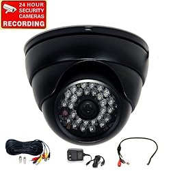 VideoSecu 1/3'' SONY Effio CCD Day Night Vision Security Camera Vandal Proof Weatherproof High Resolution 700TVL Build-in 28 IR LEDs, 3.6mm Lens with Pre-Amp Mini Hidden Microphone, 50 feet Video Audio Power Cable, 12V DC 500ma Power Supply 1ZG